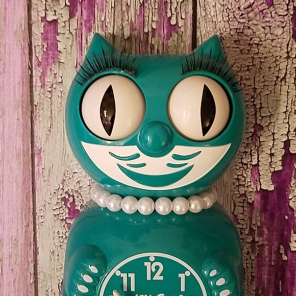 LAST One! Emerald Green Lady KIT-CAT CLOCK KAT KLOCK - Picture 2 of 7